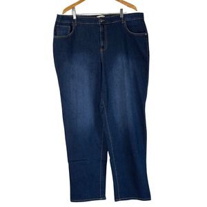 LOGO by Lori Goldstein Boyfriend Jeans Dark Wash Tall 22